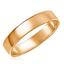 Кольцо обручальное гладкое из красного золота