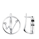 Серьги с английским замком из белого золота с бриллиантами