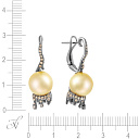 Серьги из золота с бриллиантами, жемчугом