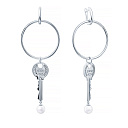 Серьги с английским замком из серебра с жемчугом