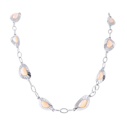 Колье из серебра с лунными камнями