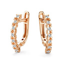 Серьги с английским замком из красного золота с бриллиантами