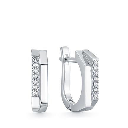 Серьги из белого золота с бриллиантами