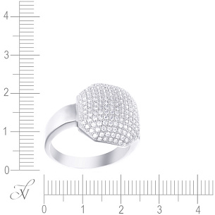 Кольцо из серебра с фианитом