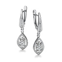 Серьги с английским замком из белого золота с бриллиантами