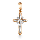 Крест декоративный из красного золота с бриллиантами