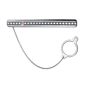 зажим д/галстука из серебра с золото585 и бриллиантом