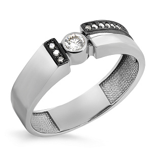 Кольцо из белого золота с бриллиантами