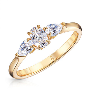 Кольцо из желтого золота с бриллиантом