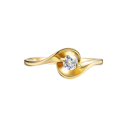 Кольцо помолвочное из золота с бриллиантом