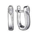 Серьги с английским замком из серебра с бриллиантами