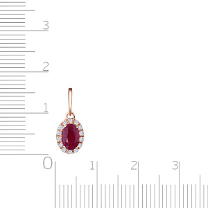 Подвеска из красного золота с бриллиантами