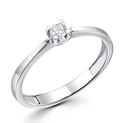 Кольцо из белого золота с бриллиантом