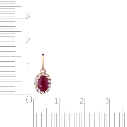 Подвеска из красного золота с бриллиантами