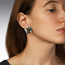 Серьги с английским замком из белого золота с бриллиантами