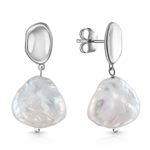 Серьги из серебра с жемчугом