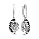 Серьги с английским замком из серебра с кварцем