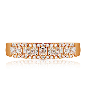 Кольцо из красного золота с фианитом