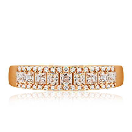 Кольцо из красного золота с фианитами