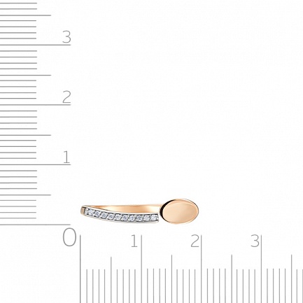 Кольцо из красного золота с фианитом