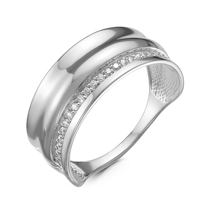 Кольцо из белого золота с бриллиантами