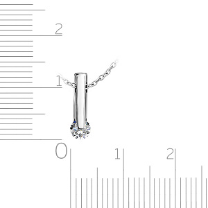 Колье из белого золота с бриллиантом, плетение якорное