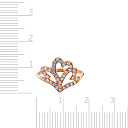 Кольцо из красного золота с фианитом