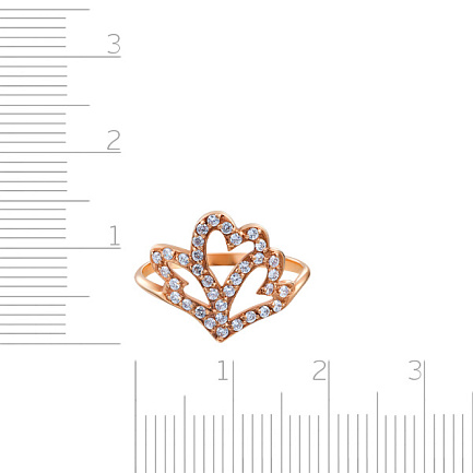 Кольцо из красного золота с фианитом