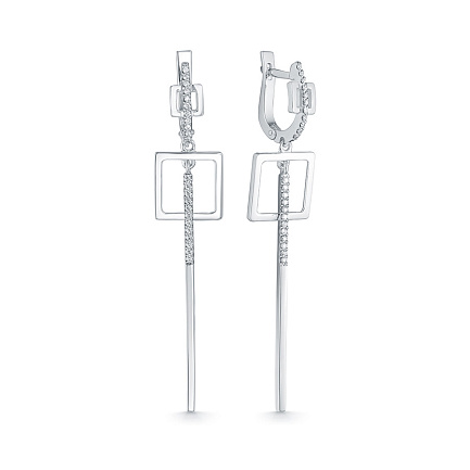 Серьги из белого золота с бриллиантами