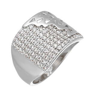 Кольцо из серебра с фианитами