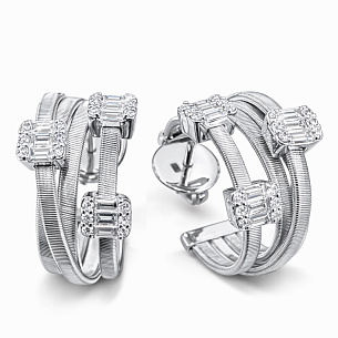 Серьги из белого золота с бриллиантом