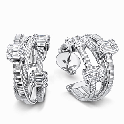 Серьги из белого золота с бриллиантами