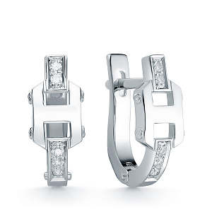 Серьги из белого золота с бриллиантами