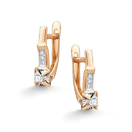 Серьги с английским замком из  золота