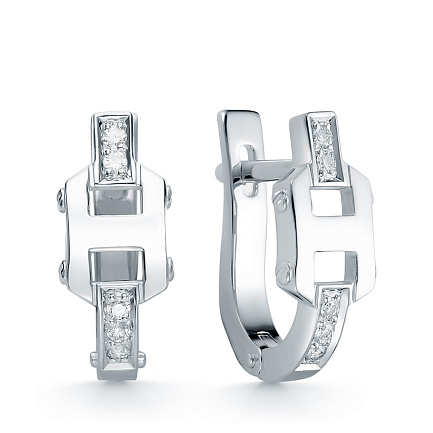 Серьги из белого золота с бриллиантами