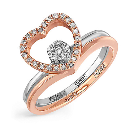 Кольцо из красного золота с бриллиантами