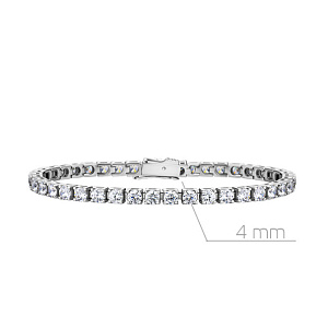 Браслет декоративный из серебра с фианитами