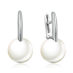 Серьги из белого золота с жемчугом