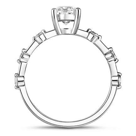 Кольцо из белого золота с бриллиантами