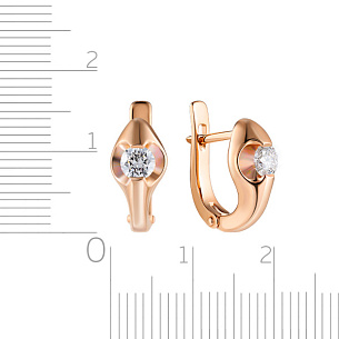 Серьги из красного золота с бриллиантами