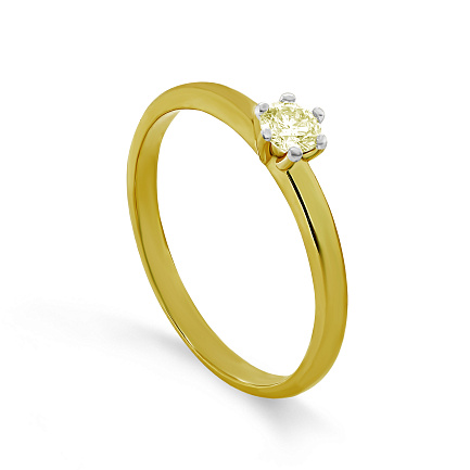 Кольцо из желтого золота с бриллиантом