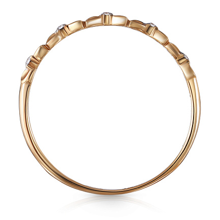 Кольцо из красного золота с фианитом