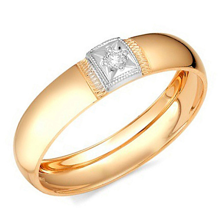 Кольцо обручальное из красного золота