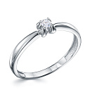 Кольцо из белого золота с бриллиантом