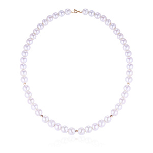 Бусы из красного золота с жемчугом