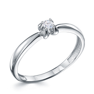 Кольцо из белого золота с бриллиантом