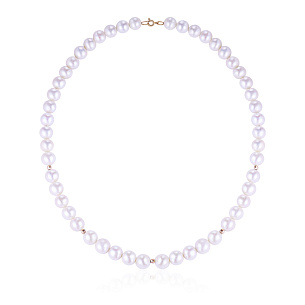 Бусы из красного золота с жемчугом