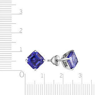 Пусеты из серебра с фианитом