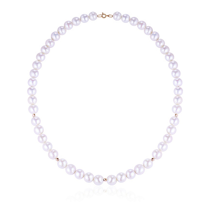 Бусы из красного золота с жемчугом