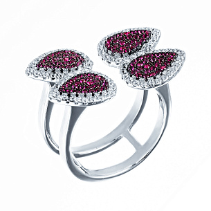 Кольцо из серебра с фианитом